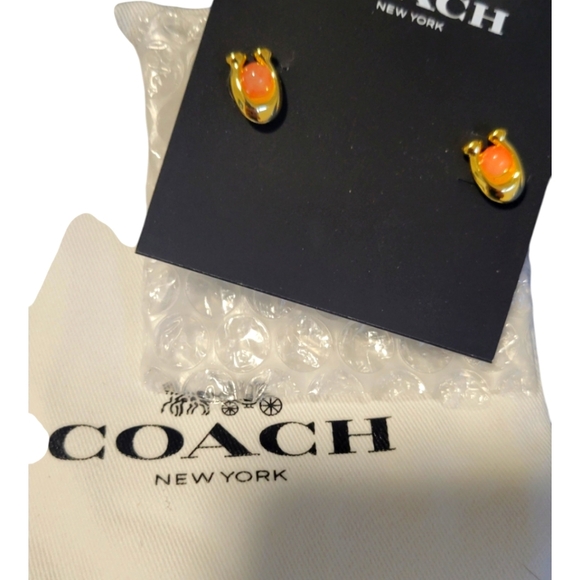 Coach signature earrings with dustbag - Picture 3 of 4